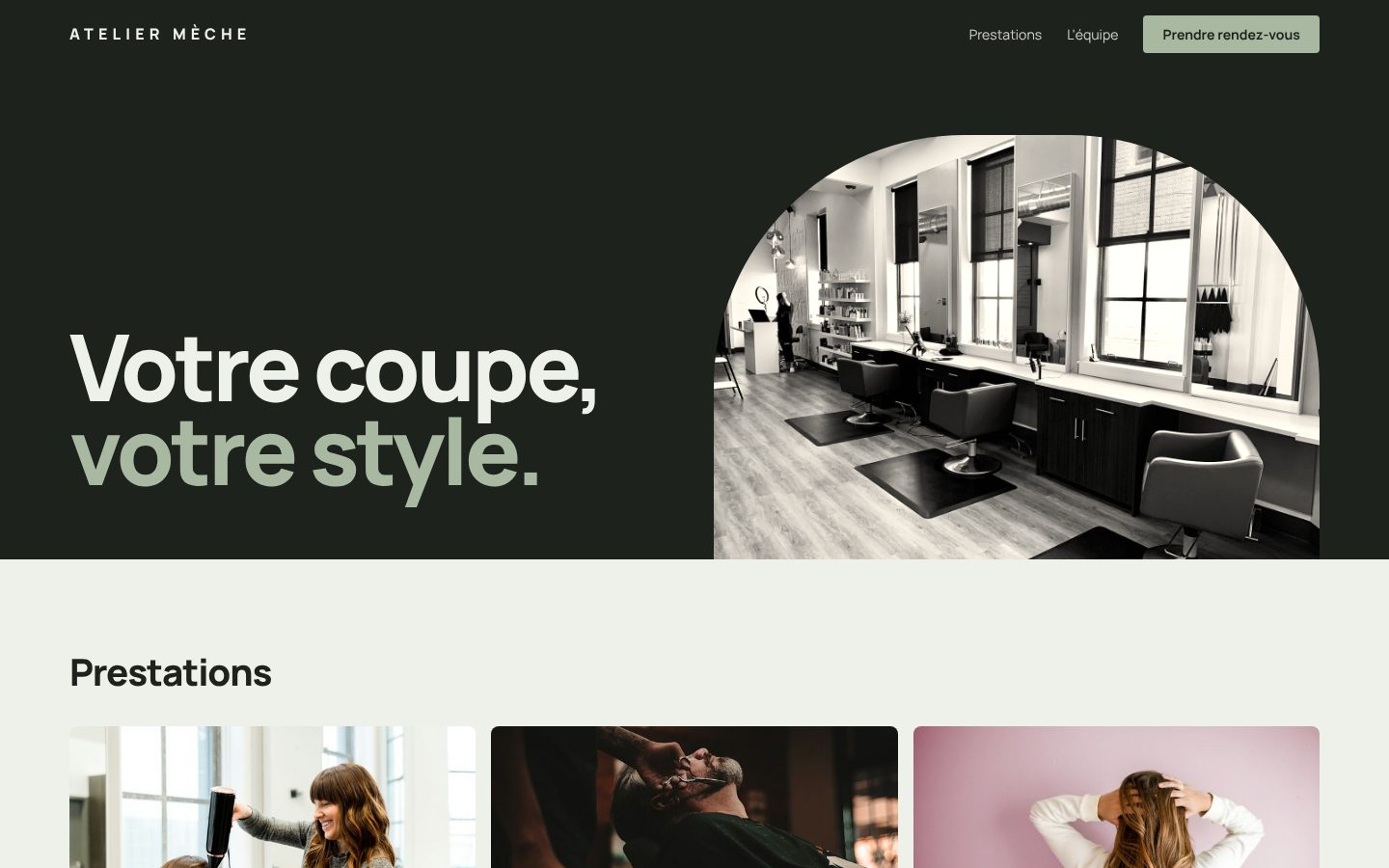 Démonstration : salon de coiffure Atelier Mèche